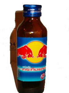 RED BULL(Kratingdaeng)  Drink in bottle 150 ml Thailand.