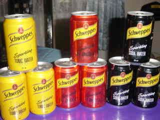 Schweppes Soda cans/bottles