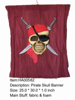 Halloween Pirate Skull Banner