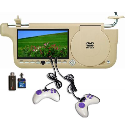 sunvisor dvd player with games, car dvd