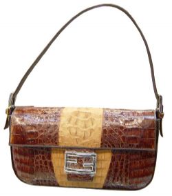 crocodile leather handbag