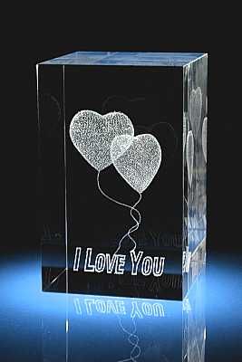 Three D crystal for Valentine's Day