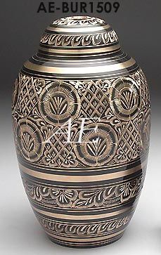 Brass Cremation Urn Radiance Engraved