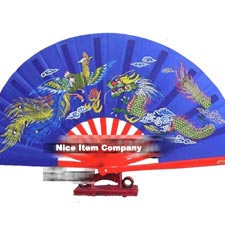 chinese blue kung fu fan