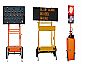 arrow board, message board, traffic lights