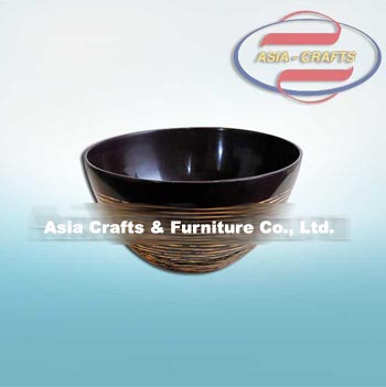 Bamboo Bowl, Lacquer Bowl, Serving Bowl