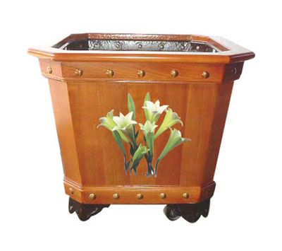 wooden flowerpot