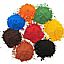 iron oxide black, red, yellow,