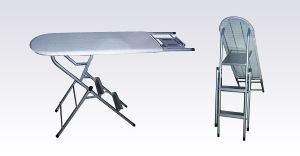 Ironing board with ladder