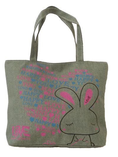 Cute Rabbit Canvas Handbag
