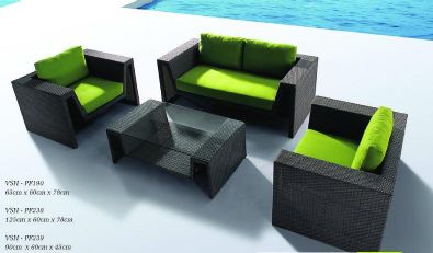 Poly rattan sofa set