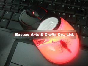 Real scorpion insect amber optical computer mouse,so cool gift