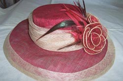 Sinamay Hats (Red)  with Feathers()