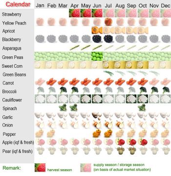 frozen fruit and vegetable