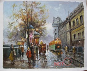 Paris Street Oil Painting on Canvas 100% Hand-painted PS008