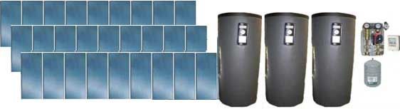 Solar Thermal 18 Collector Commercial System