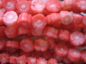 Coral bead 16' strand