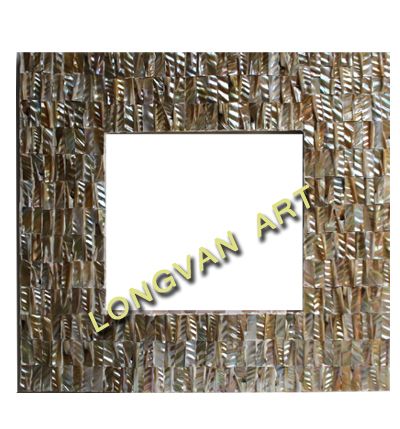 Mother of Pearl Shell Mosaic Lacquer Mirror Frame 