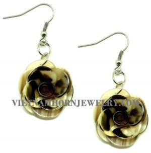 Flower Earrings With 100% Natural Horn 