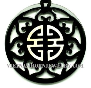 Lacquer Horn Pendant For Necklace