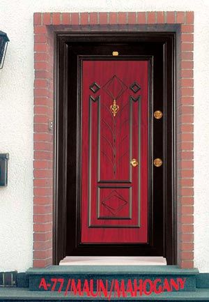mahogany steel door