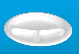 Three compartment round plate 1 inch 