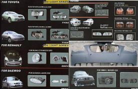 head lamp,tail lamp,fog lamp,body parts for cars