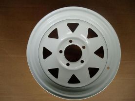 white cotated steel wheels