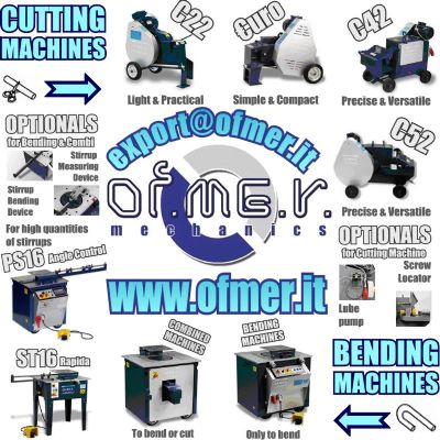 Cutting and Bending Machines for concrete reinforcing iron bars
