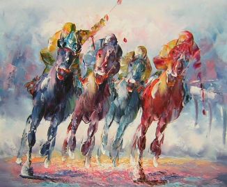 oil painting -- racing