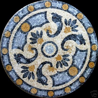 marble mosaic medallion art tile table top