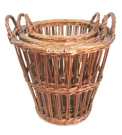 Wicker storage baskets