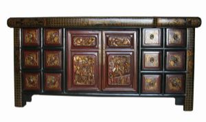Chinese Classical Gilt Ground Cabinet