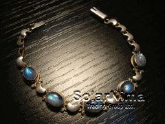 Sell Sterling Silver And Cat Eye Stone Bracelet
