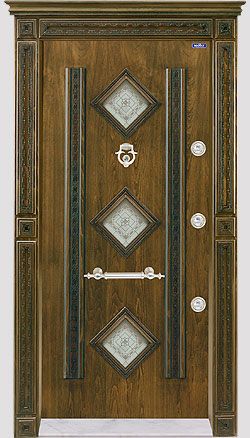 As molu steel and wooden doors