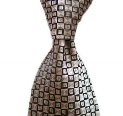Silver with black accents  Armani necktie - men's Tie