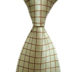 Buttery Yellow / Brown Stripes Armani necktie - men's Tie