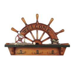 Nautical Wheel with Hooks
