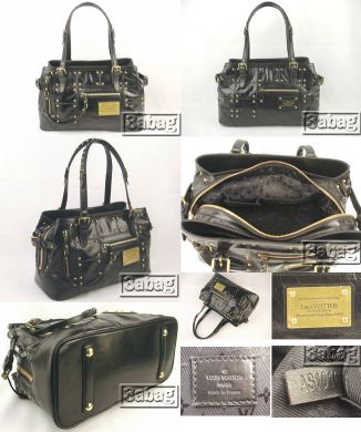 Louis vuitton black rivet handbag M95346