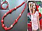 red acryl beads necklace