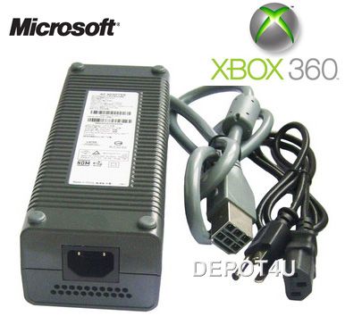 XBOX 360 AC Adapter + Power Cord for XBOX360 Console
