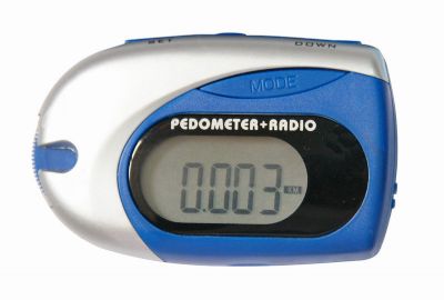 Pedometer with AM/FM radio