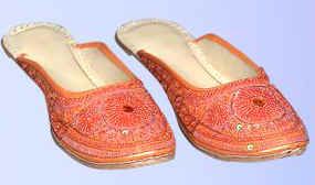 Beaded Leather slippers